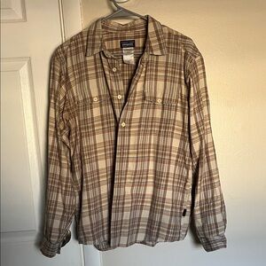 Patagonia Organic Cotton Plaid Shirt - Yellow and Brown